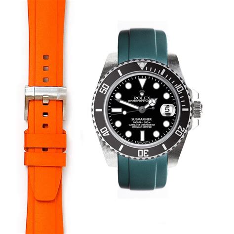 curved end rubber strap for rolex submariner no-date|rolex 20mm rubber strap.